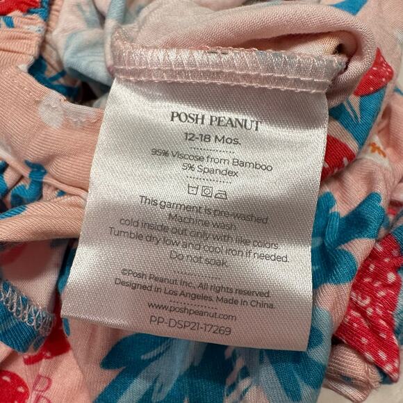 Posh Peanut Strawberry Ruffled Capsleeve Bubble Romper - Picture 7 of 7